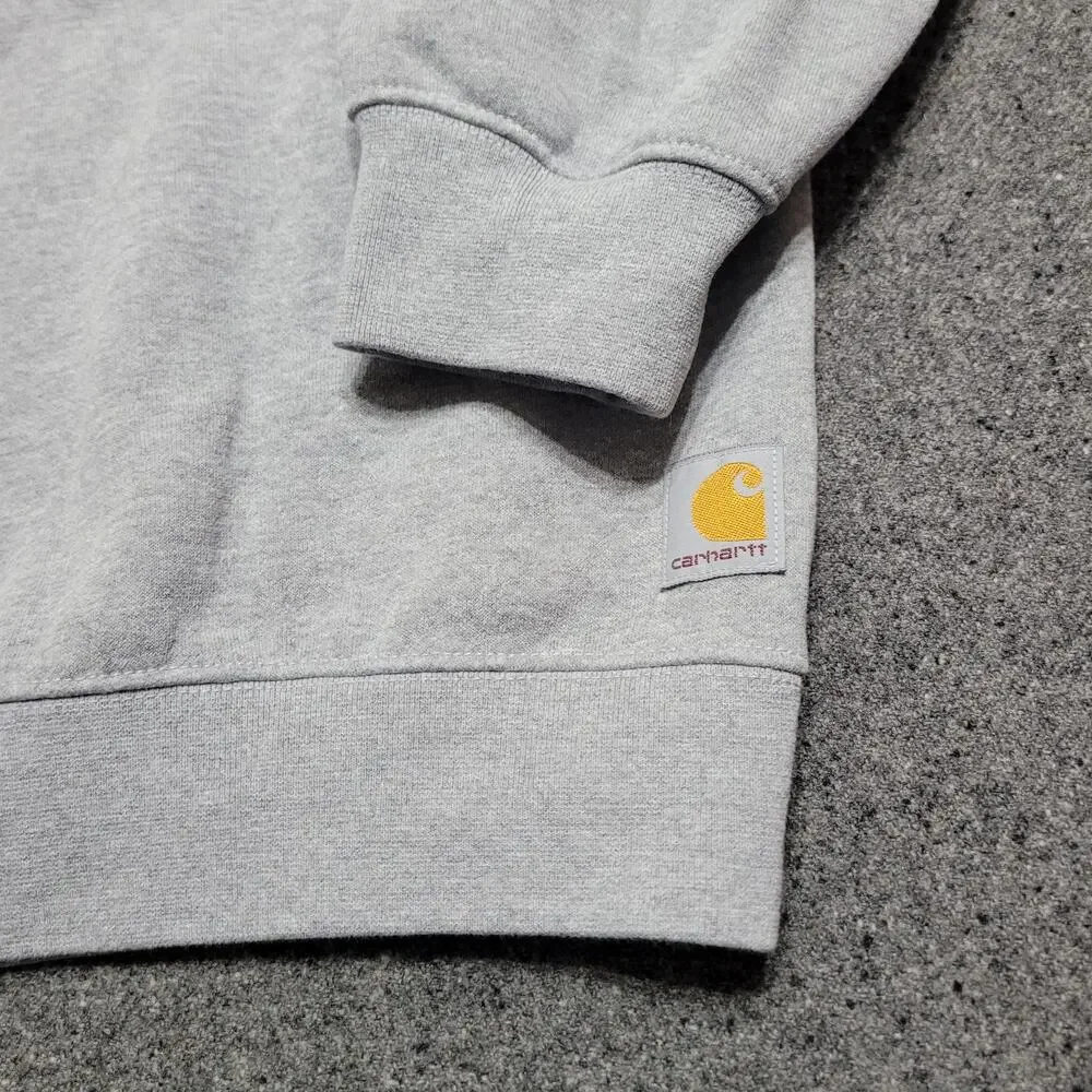 Carhartt Sweatshirt Men Large Heather Gray K124 Marquette Crewneck Dorito Stitch